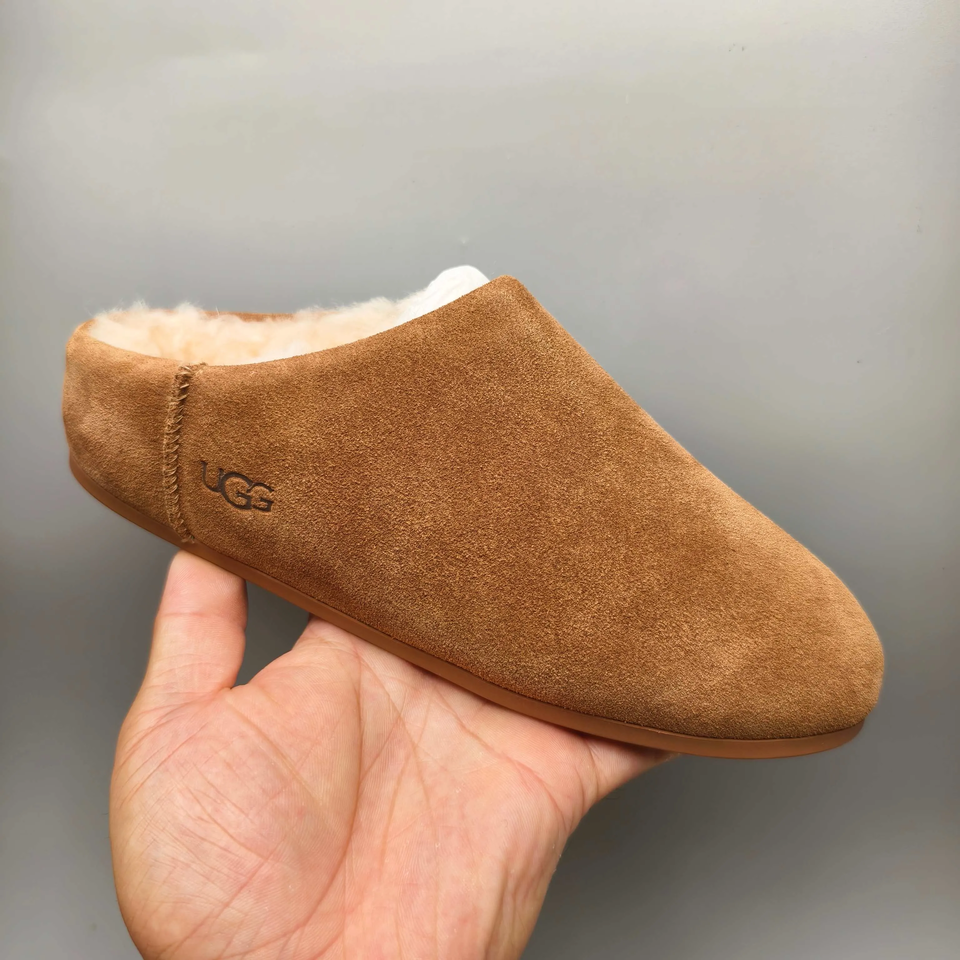 💰440 UGG sheepskin all-in-one snow boots 1390 home slip-on casual shoes Color: Maroon Black Sand Green Matching Size: 35-40